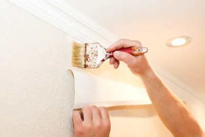 Pose de papier peint à Eyne — revêtements muraux et toiles de verre
